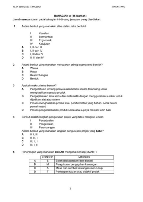 Soalan Rbt Tingkatan 1 Pengurusan Projek Image